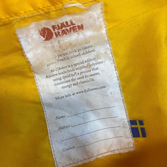 Fjallraven Re-Kanken Yellow Small Backpack 23548 Everyday Pack Pockets Embroider main image 9